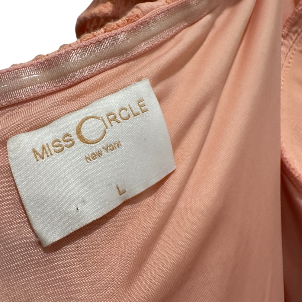 Miss Circle New York Corset Bodycon Midi Dress Cocktail Wedding Salmon Peach L - Picture 4 of 16